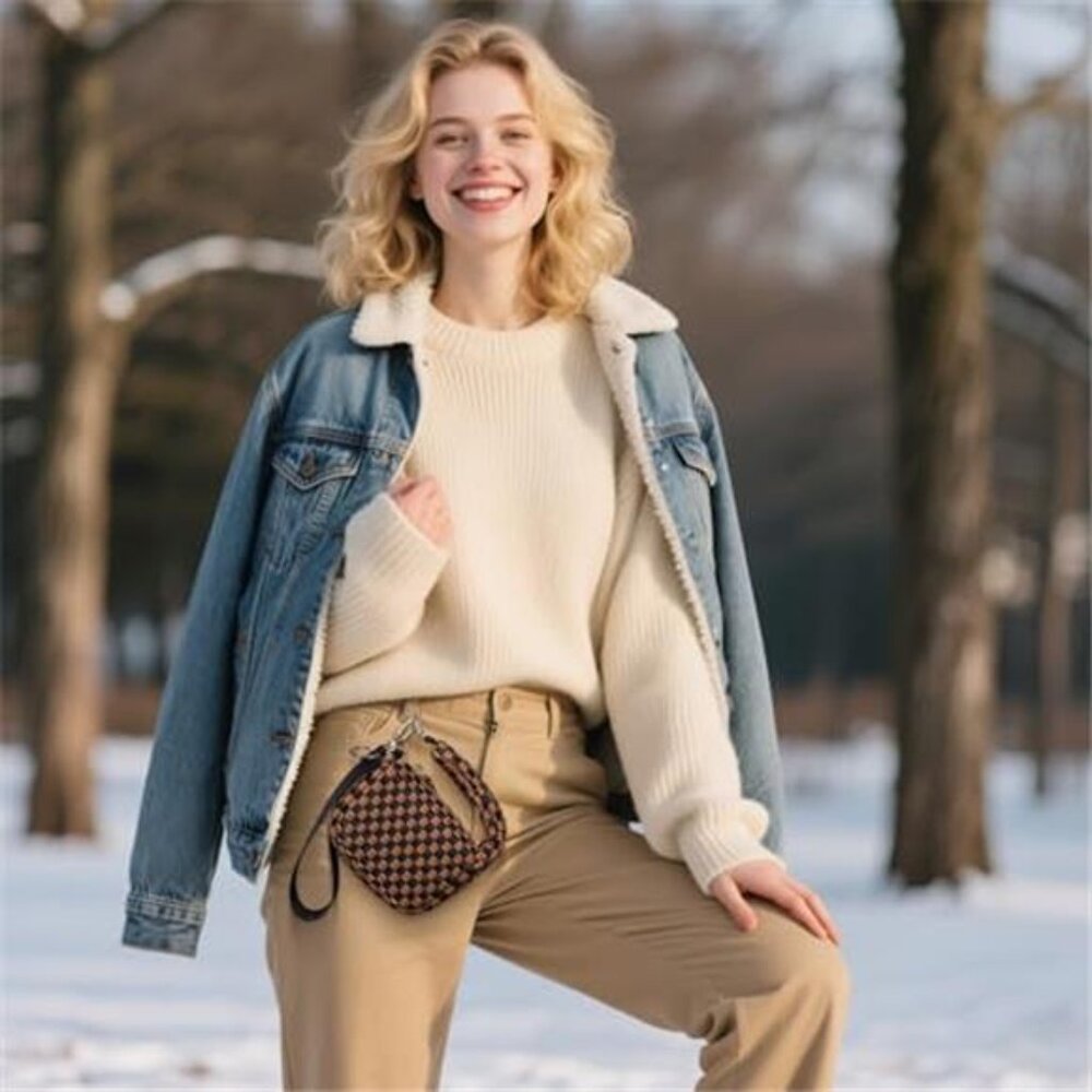 Women's Cute Mini Quilted Wristlet Gift Pouch Puffer Evening Bag - Picture 3 of 6